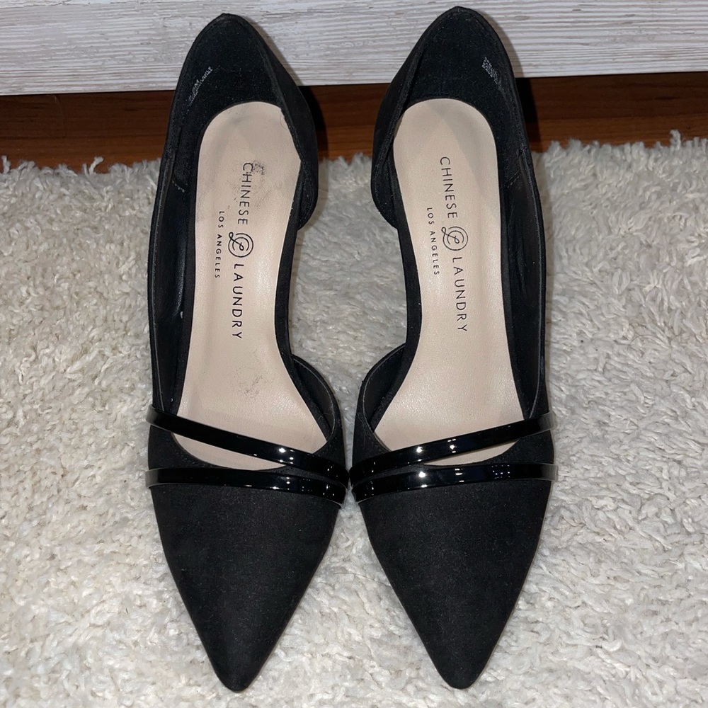 Chinese Laundry Suede Pointed Toe Pump Heel